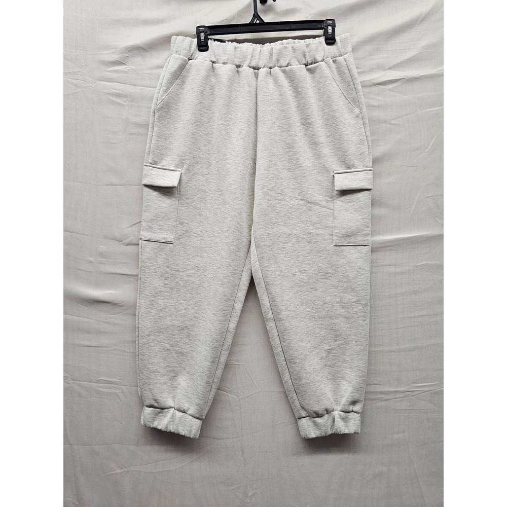 Express Womens Cargo Jogger Pants Gray Polyester Blend Athletic Size XL